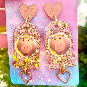 Hamm From Toy Story Dangle Earrings
